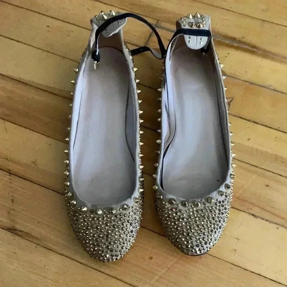 Zara Woman studded ballerina flat shoes